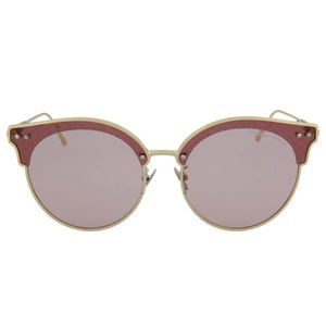 Bottega Veneta Unisex-Adult Cat-Eye Gold Gold Pink Sunglasses NWOT